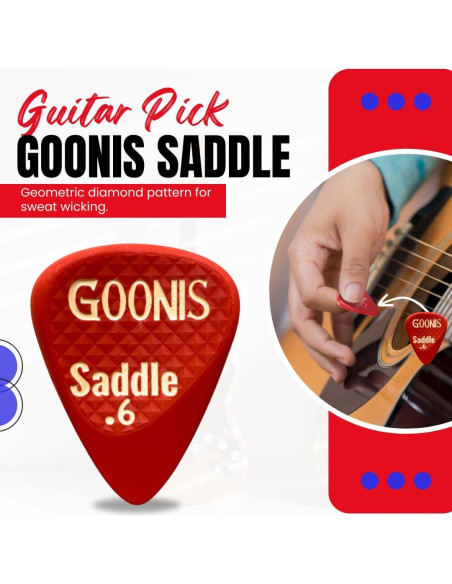Puas de guitarra Goonis 0.6mm Nylon Rojo - 5 Unidades Puas de guitarra Goonis 0.6mm Nylon Rojo - 5 Unidades