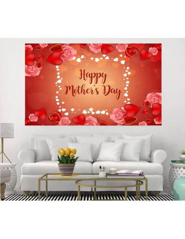 Fondo de Fotografía Vinilo Feliz Día de la Madre 210x150cm