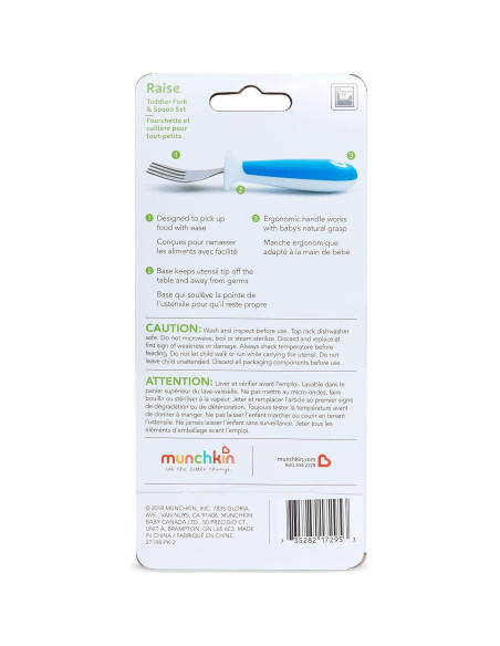 Juego de Utensilios para Niños Munchkin Raise 4 Piezas Azul/Verde Juego de Utensilios para Niños Munchkin Raise 4 Piezas Azul/Verde