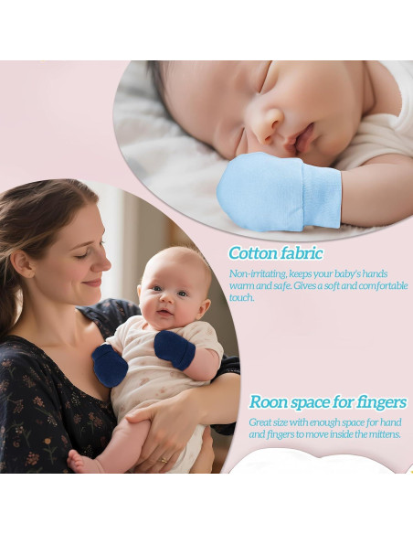 Mitones para Bebés Sin Rasguños Azul 16 Piezas 0-6 Meses Mitones para Bebés Sin Rasguños Azul 16 Piezas 0-6 Meses