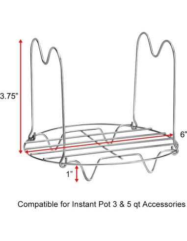 Rejilla de Vapor Createy 15.24 cm Acero Inoxidable para Olla a Presión
