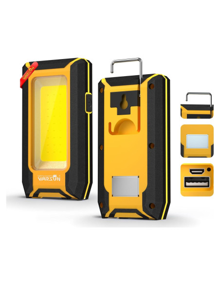 Luz de Trabajo LED WARSUN 40W 1500 Lúmenes Recargable Amarillo Luz de Trabajo LED WARSUN 40W 1500 Lúmenes Recargable Amarillo