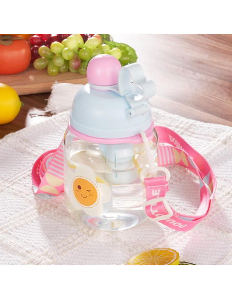 Botella de Agua para Niños 800ml Tritan Azul con Pajilla Botella de Agua para Niños 800ml Tritan Azul con Pajilla