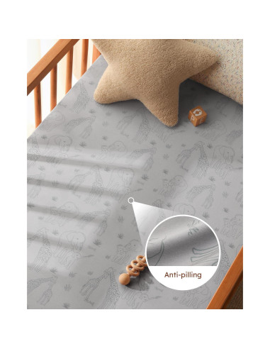 Juego de 3 Sábanas Ajustadas para Cuna Unnivoll Elefante 132x71cm