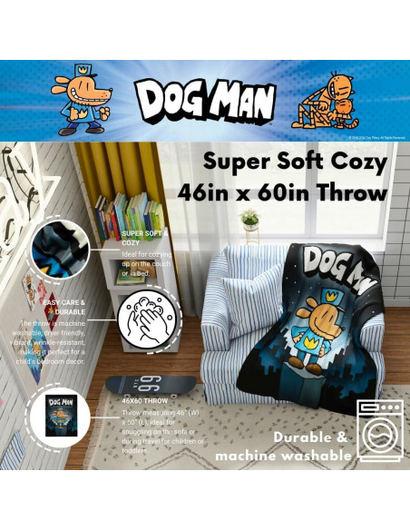 Manta de Peluche Perro Hombre Franco 116.8x152.4 cm Manta de Peluche Perro Hombre Franco 116.8x152.4 cm