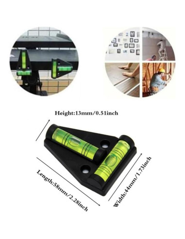Nivel de Burbuja Magnético T SIZIKJXGHWYI - 3 Piezas 58x44mm