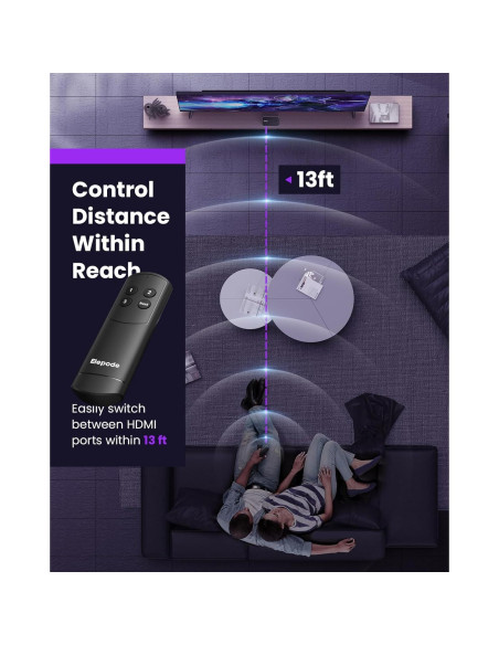 Divisor HDMI 3 en 1 Elepode 4K@60Hz con Control Remoto Divisor HDMI 3 en 1 Elepode 4K@60Hz con Control Remoto