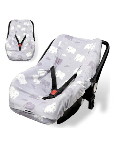 Funda de Asiento de Coche para Bebé TANOFAR Elefante Gris