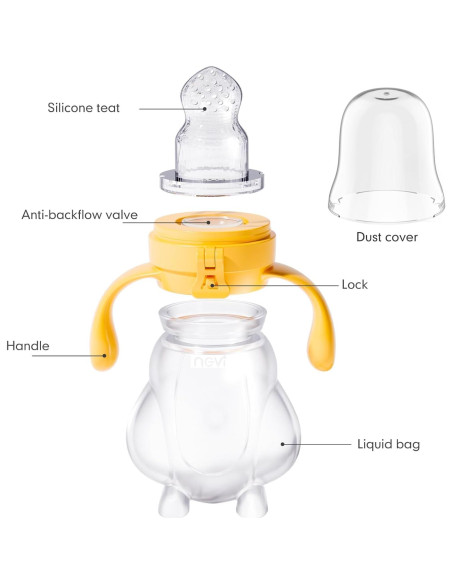 Alimentador de Frutas NCVI para Bebés - Set de 2, Silicona, Amarillo Alimentador de Frutas NCVI para Bebés - Set de 2, Silicona, Amarillo