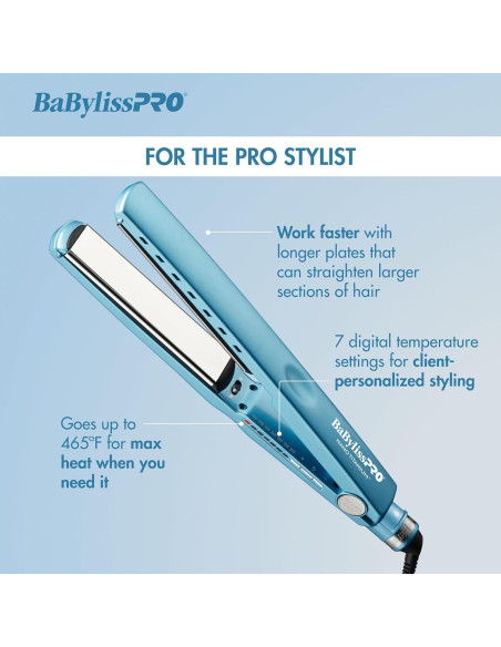 Plancha de Pelo Iónica BaBylissPRO BNT9091TXL 3.18 cm Plancha de Pelo Iónica BaBylissPRO BNT9091TXL 3.18 cm