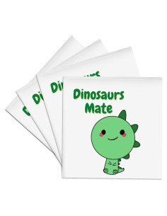 Juego de 4 Posavasos de Cerámica 3dRose - Dinosaurios