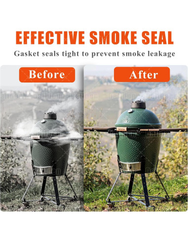 Junta Autoadhesiva Negra Dallden para Big Green Egg 2 Piezas