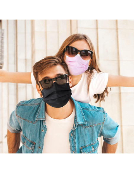 Mascarillas Desechables Negras 4 Capas Assacalynn 50PCS Mascarillas Desechables Negras 4 Capas Assacalynn 50PCS
