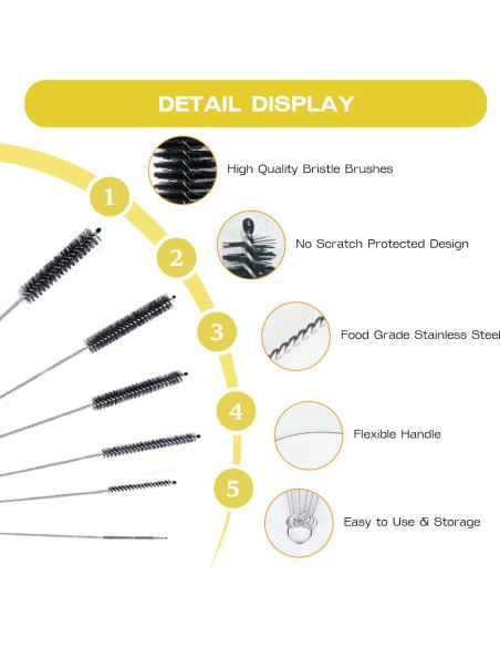 Juego de Cepillos Limpiadores de Pajitas 6 Piezas FAMILIA DE CEPILLOS Juego de Cepillos Limpiadores de Pajitas 6 Piezas FAMILIA DE CEPILLOS