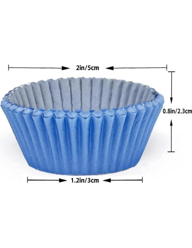 Forros para Cupcakes QIQEE Mini 300 Cuentas Azul Grado Alimenticio