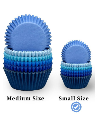 Forros para Cupcakes QIQEE Mini 300 Cuentas Azul Grado Alimenticio