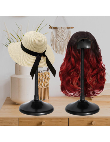 Soporte para Pelucas Removible Antideslizante Negro 33cm