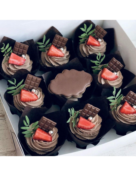150 Forros de Papel Tulipán para Cupcakes REDANHA Negros 150 Forros de Papel Tulipán para Cupcakes REDANHA Negros