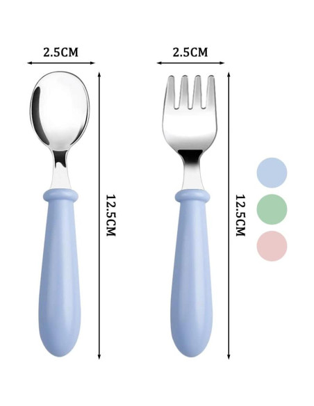 Set de Utensilios para Niños Pimoys 6 Piezas Acero Inoxidable Set de Utensilios para Niños Pimoys 6 Piezas Acero Inoxidable