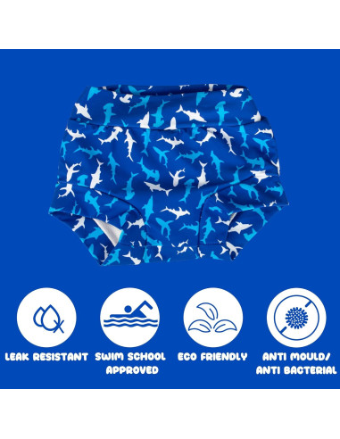 Pañales de Natación Reutilizables BIG ELEPHANT 3pcs Azul