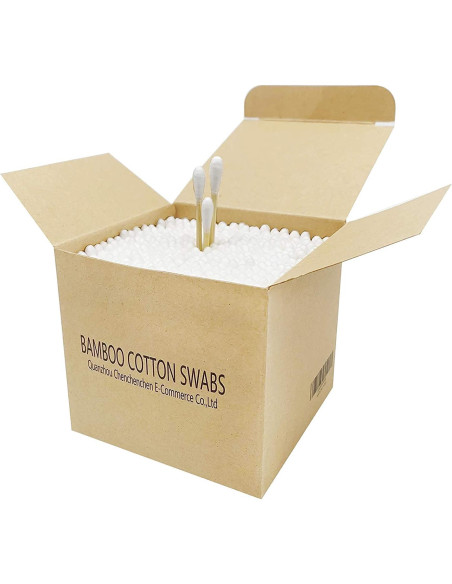 Hisopos de Algodón Biodegradables 1125pcs - 7.37cm con Mango de Madera Hisopos de Algodón Biodegradables 1125pcs - 7.37cm con Mango de Madera