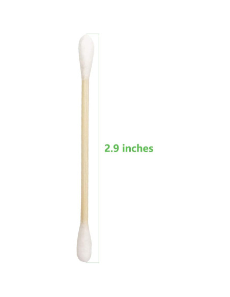 Hisopos de Algodón Biodegradables 1125pcs - 7.37cm con Mango de Madera Hisopos de Algodón Biodegradables 1125pcs - 7.37cm con Mango de Madera