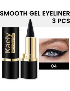 Juego de Lápiz Delineador de Ojos en Gel Negro 3 Piezas 2