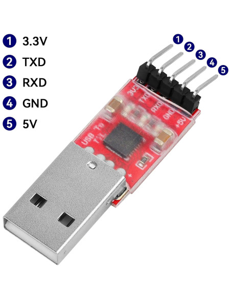 Módulo CP2102 USB a TTL YELUFT - Adaptador Serial 3.3V/5V Módulo CP2102 USB a TTL YELUFT - Adaptador Serial 3.3V/5V