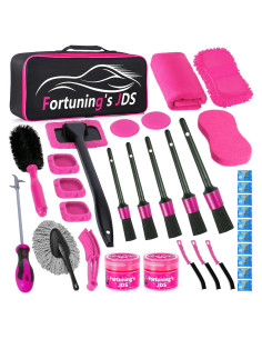 Kit de Detallado de Automóviles Rosa 34 Piezas Fortuning's JDS