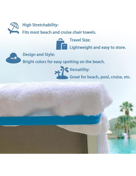 Bandas de Toalla UHUZZ 4 PCS Silicona para Playa y Cruceros Bandas de Toalla UHUZZ 4 PCS Silicona para Playa y Cruceros
