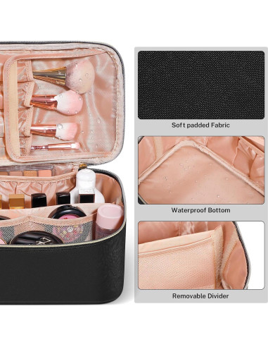 Bolsa de Maquillaje de Viaje Senbowe Beige Impermeable 23.9x16.3x11.9cm