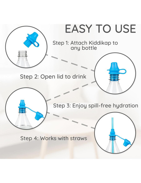 Tapa de Botella a Prueba de Derrames Kiddikap - Silicona 100% - Paquete de 3 Tapa de Botella a Prueba de Derrames Kiddikap - Silicona 100% - Paquete de 3