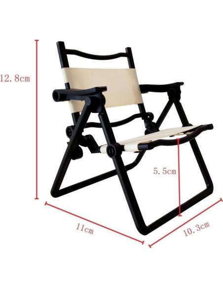 Silla Plegable Escala 1/6 SSbeauty M para Muñecas Negra Silla Plegable Escala 1/6 SSbeauty M para Muñecas Negra