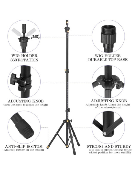 Soporte Ajustable para Cabeza de Maniquí Auroras con Trípode Soporte Ajustable para Cabeza de Maniquí Auroras con Trípode