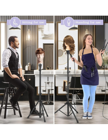 Soporte Ajustable para Cabeza de Maniquí Auroras con Trípode