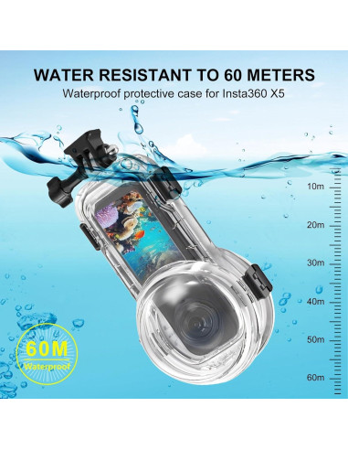 Funda de Buceo Impermeable PULUZ para Insta360 X5 - 60m