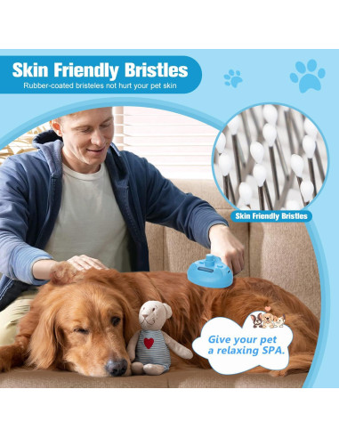Cepillo de Vapor SOGUE para Mascotas Azul - Autolimpiante 4 en 1
