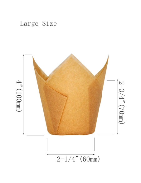 Tazas de Hornear Tulipán QLSmypkg 125 Pcs 5.7 cm Natural Tazas de Hornear Tulipán QLSmypkg 125 Pcs 5.7 cm Natural