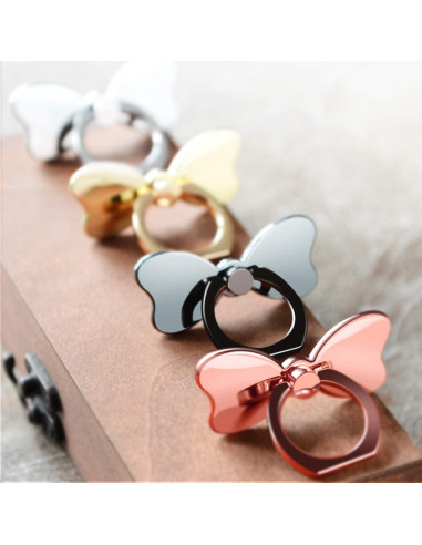 Soporte de Anillo PZOZ para Teléfono Móvil Metal Negro 360