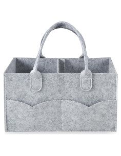 Organizador de Pañales PandaEar Gris - Caddy Plegable para Bebés