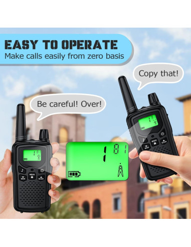 Walkie Talkies Recargables UMUSOZI T8 Negro 2 Unidades