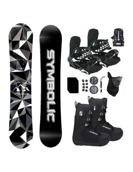 Tabla de Snowboard Simbólico Platino 155cm + Fijaciones y Botas Tabla de Snowboard Simbólico Platino 155cm + Fijaciones y Botas