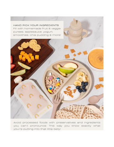 Bolsas Reutilizables para Comida Bebés Hippypotamus 12 Unidades