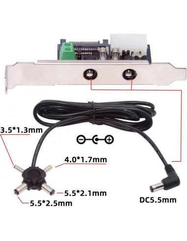 Sistema de Control de Energía 12V 5V CY con Tarjeta PCI-E