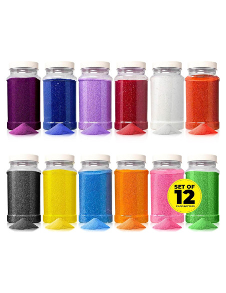 Arena de Jugar Colorida Podzly 12 Colores 622g - Manualidades Arena de Jugar Colorida Podzly 12 Colores 622g - Manualidades