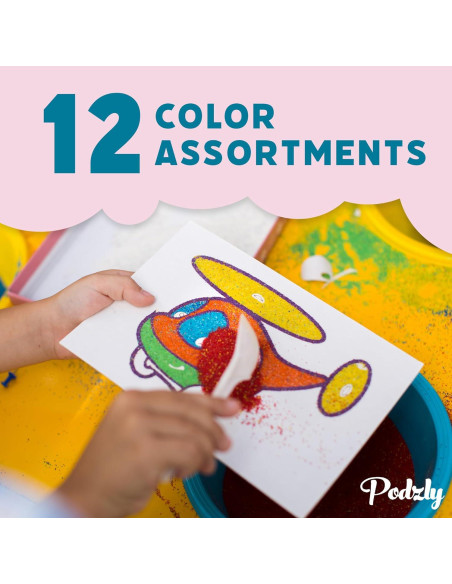 Arena de Jugar Colorida Podzly 12 Colores 622g - Manualidades Arena de Jugar Colorida Podzly 12 Colores 622g - Manualidades