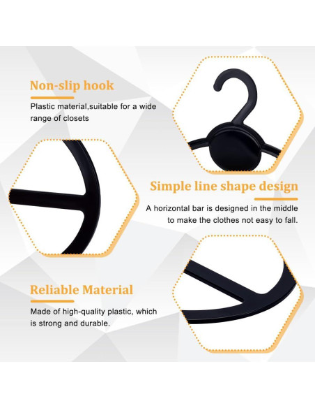 Perchas Ovaladas de Plástico Negro AHANDMAKER - 10 Pcs 13.6 cm Perchas Ovaladas de Plástico Negro AHANDMAKER - 10 Pcs 13.6 cm