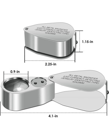 Lupa de Joyero 40X HMKIS con Luz LED y Baterías Incluidas