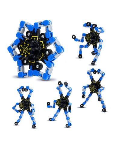 4 Spinners Antiestrés Transformables Hdnpea Azul - Juguetes Sensoriales