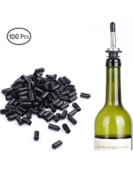 100 Tapas de Polvo para Vertedores LEGERM - Goma Negra 100 Tapas de Polvo para Vertedores LEGERM - Goma Negra